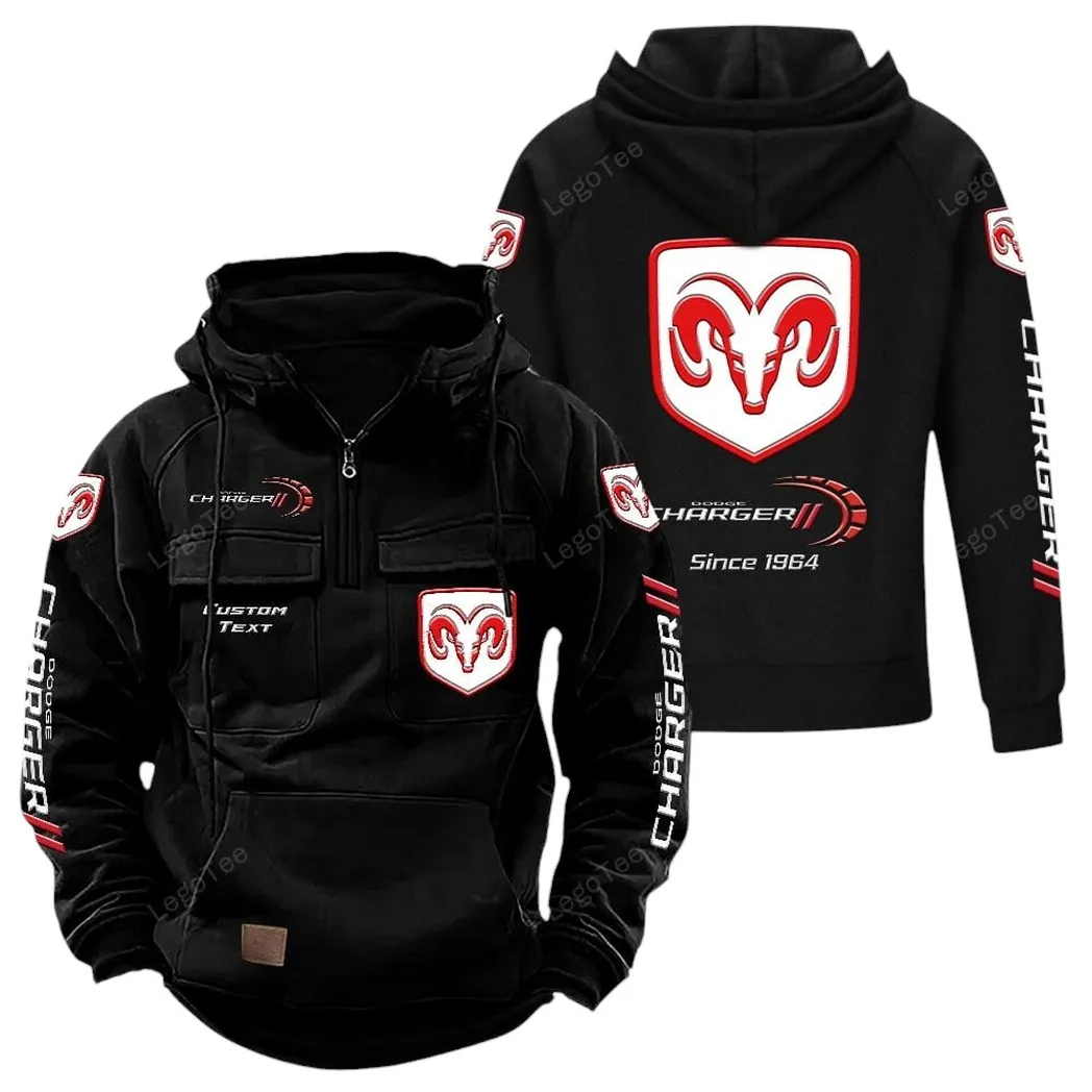 Power Sedan Tactical Quarter-Zip Hoodie, Garage Nights Hoodie CAR960 - Black