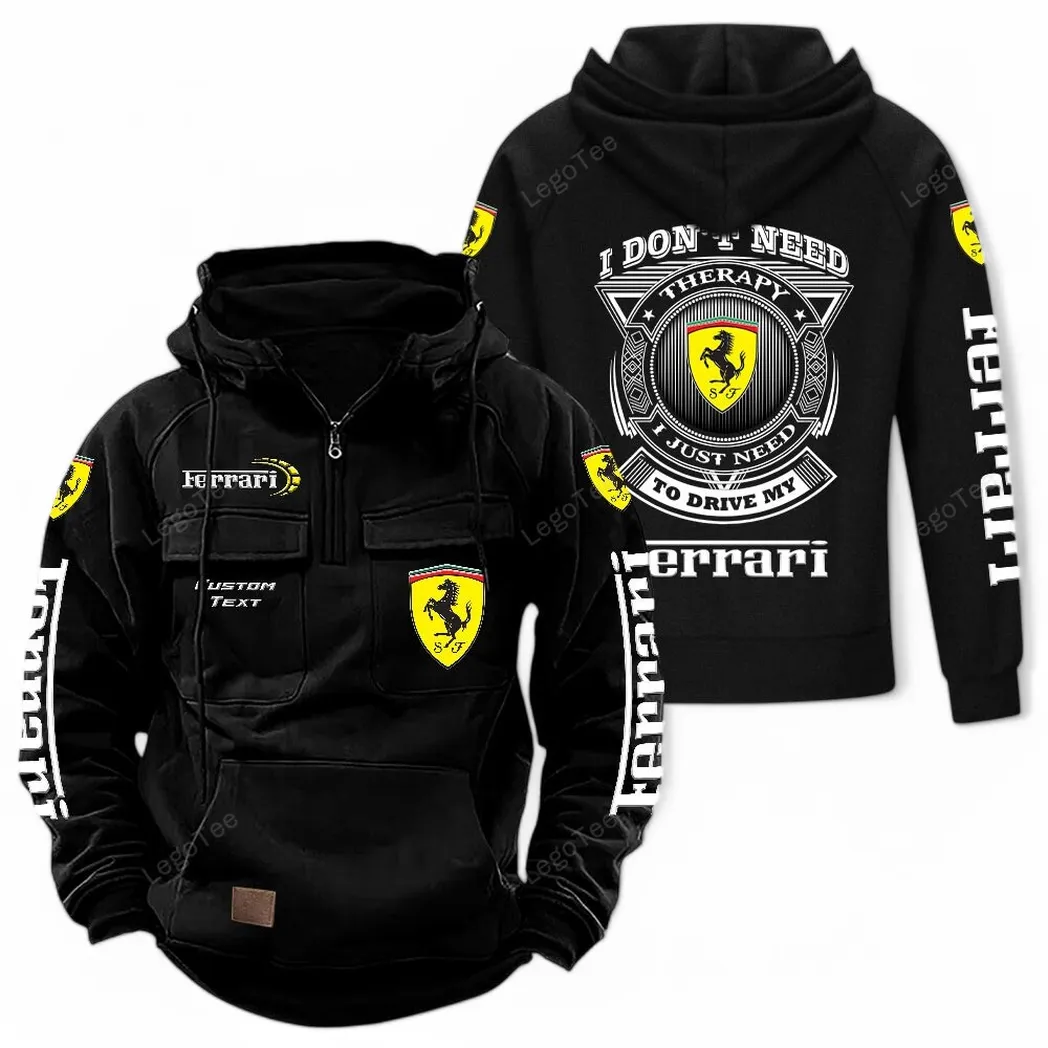 Iconic Performance Vehicle Tactical Quarter-Zip Hoodie, Classic Rider Quarter-Zip CAR106 - Black