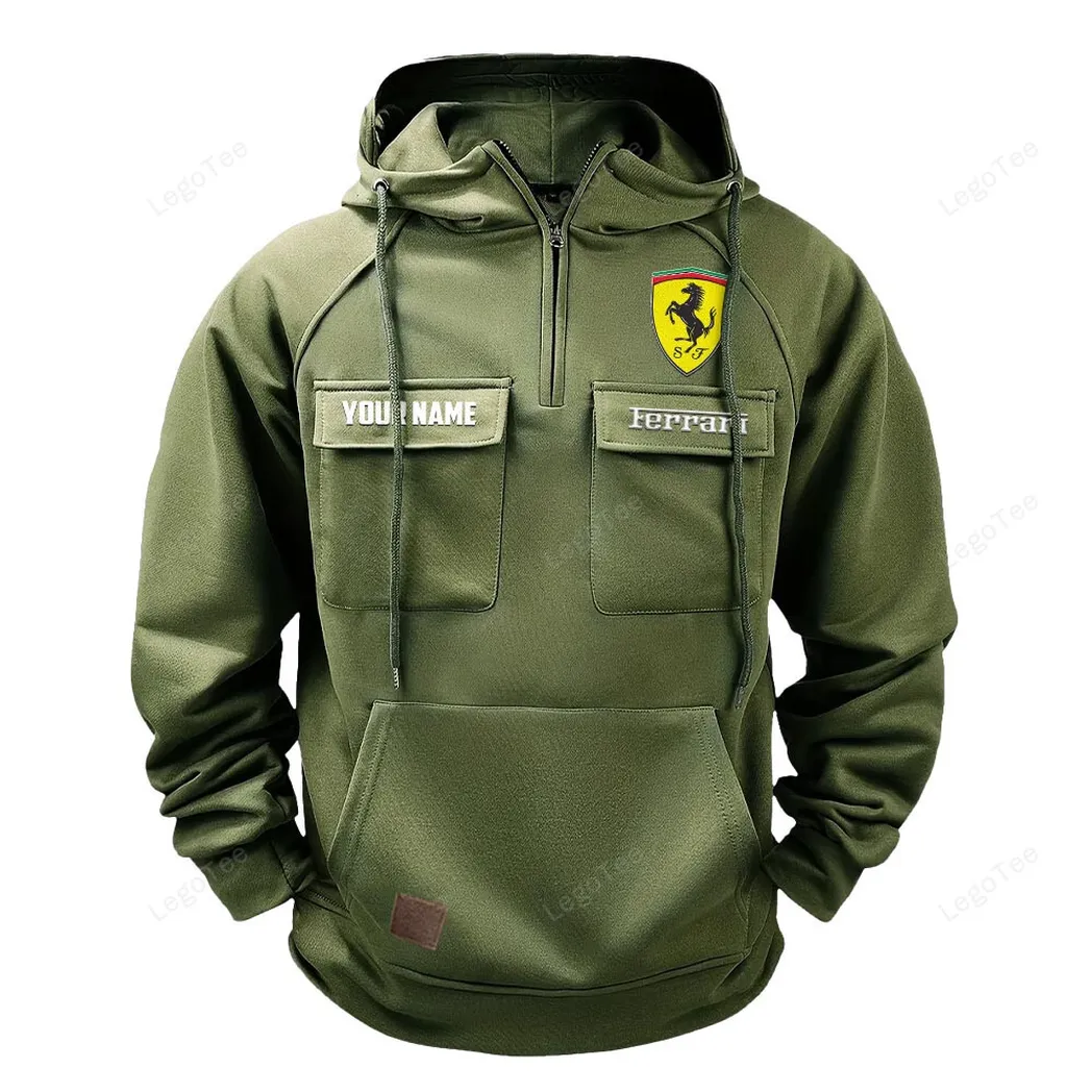 Track-Ready Sports Car Tactical Quarter-Zip Hoodie, Tuners' Tactical Quarter-Zip CAR109 - Army Green