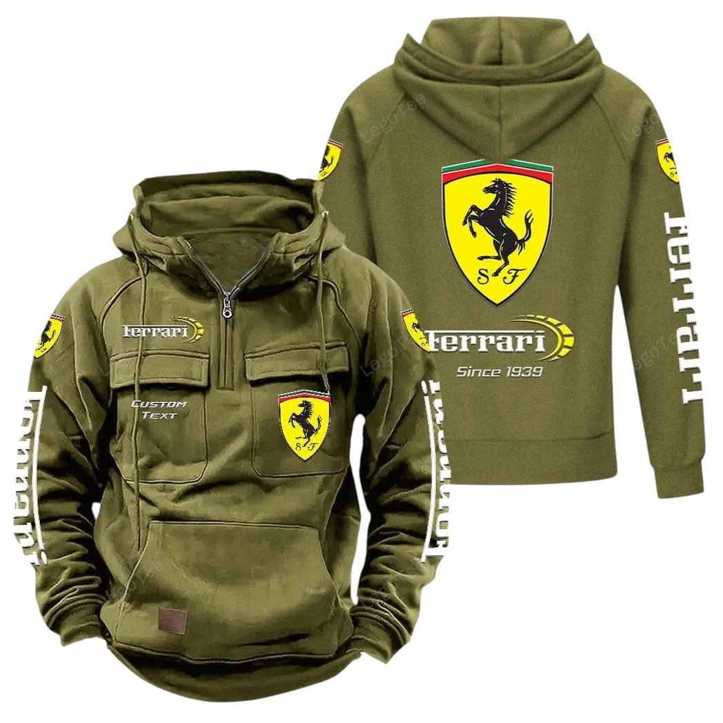 High-Performance Coupe Tactical Quarter-Zip Hoodie, Classic Rider Quarter-Zip CAR960 - Army Green