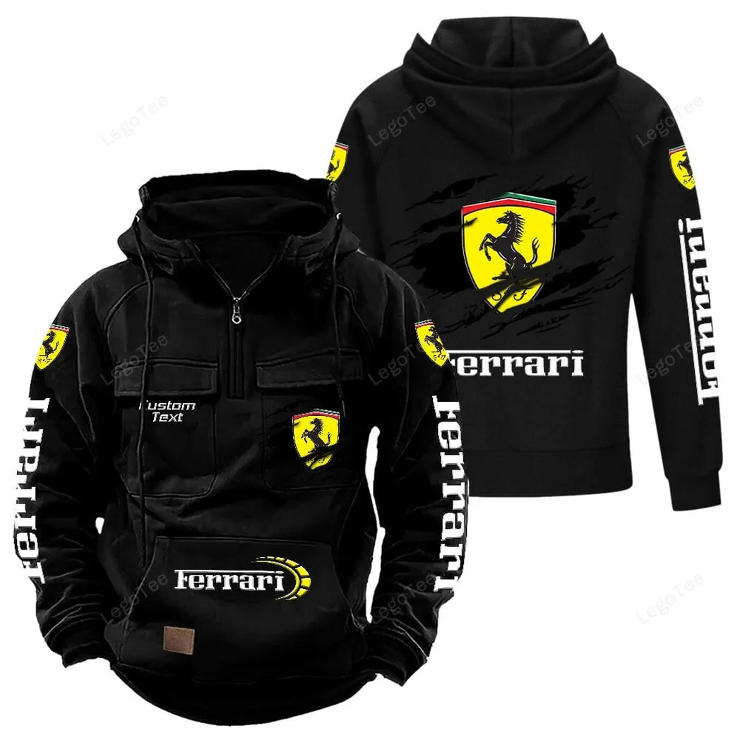 Italian Supercar Tactical Quarter-Zip Hoodie, Tuners' Tactical Quarter-Zip CAR122 - Black