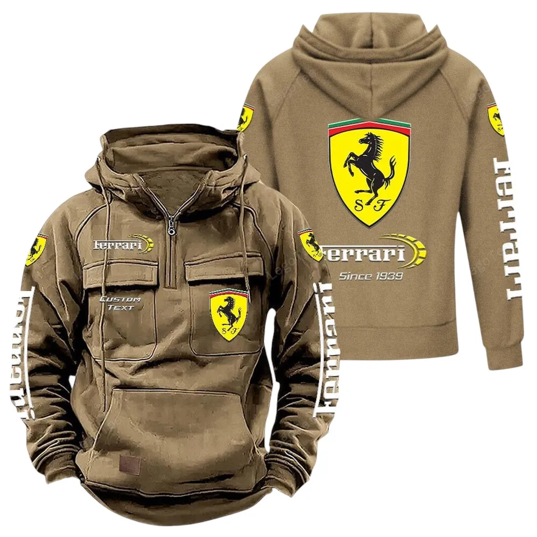 Performance GT Tactical Quarter-Zip Hoodie, Custom Gearhead Hoodie CAR960 - Khaki