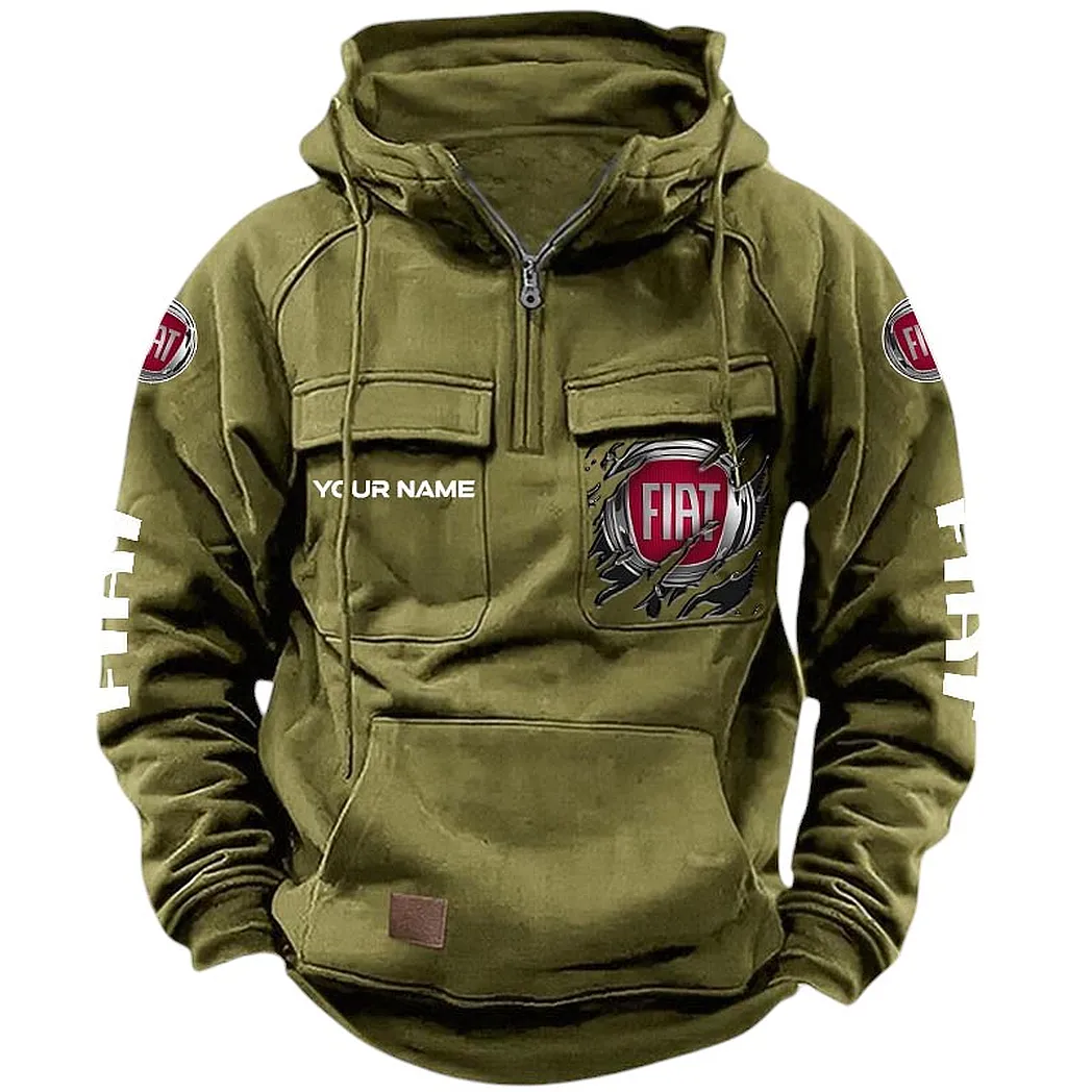Vintario Autos Tactical Quarter-Zip Hoodie, Everyday Rider Hoodie CAR164 - Army Green