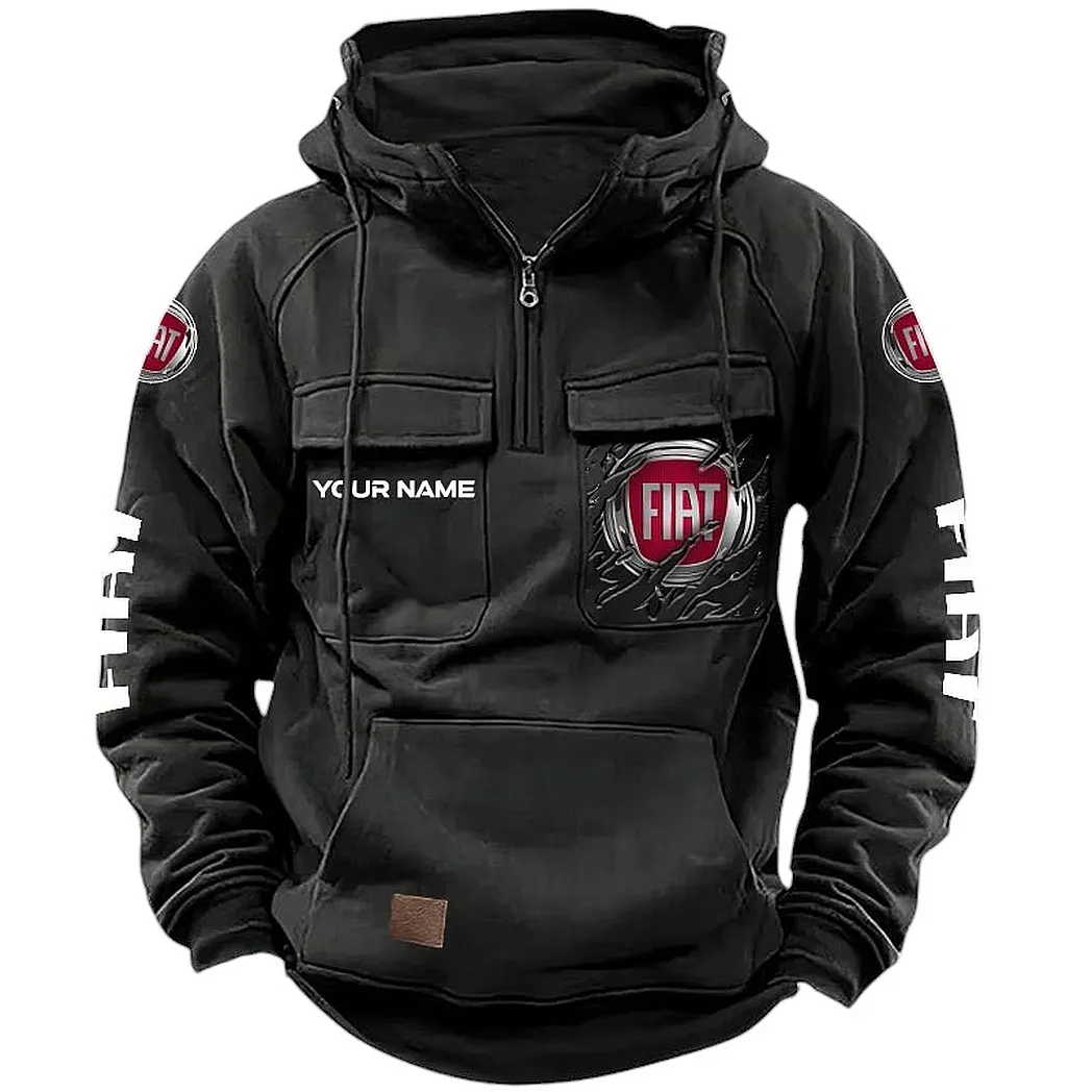 MicroDrive Autos Tactical Quarter-Zip Hoodie, Driver's Quarter-Zip Essential CAR164 - Black