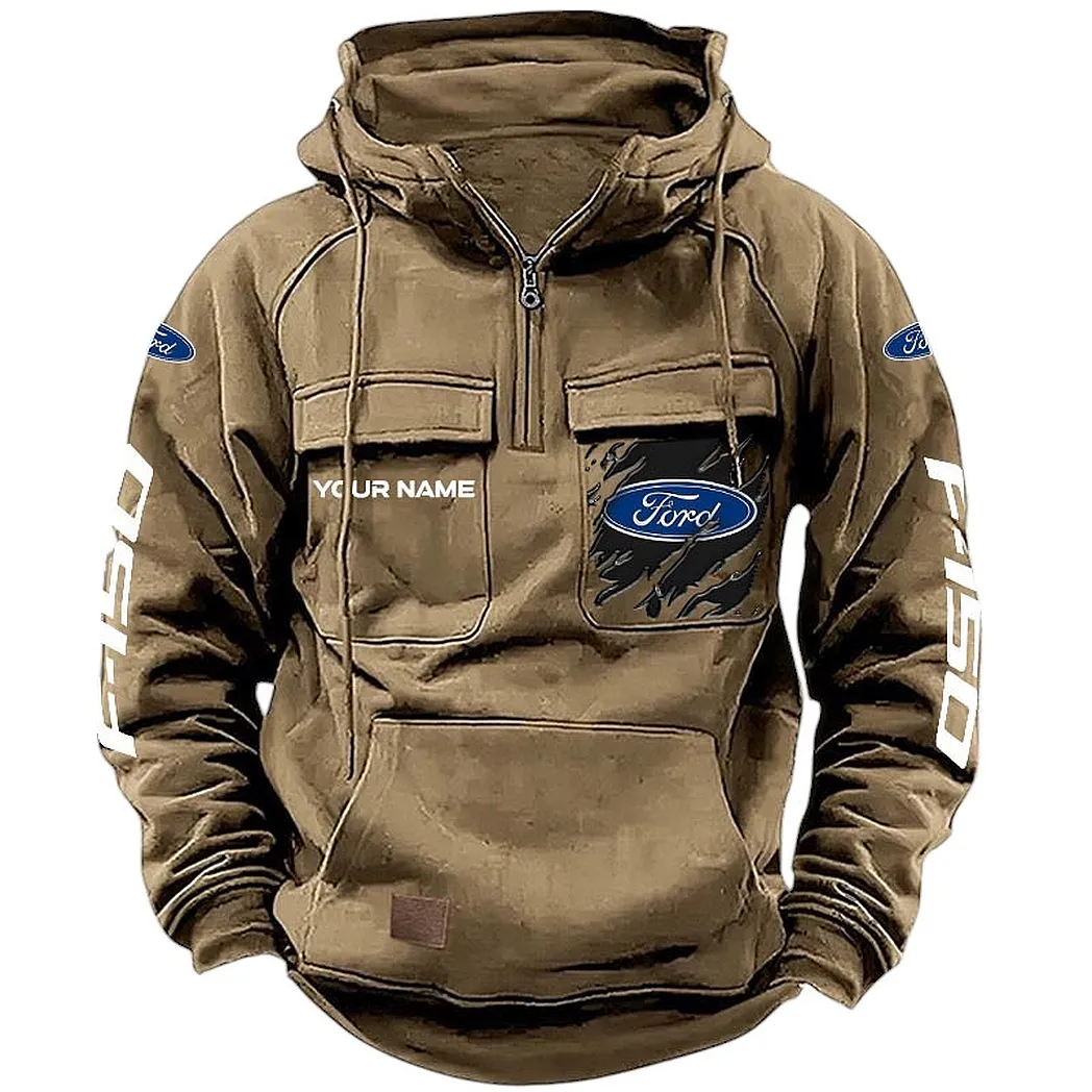 Performance Vehicle Tactical Quarter-Zip Hoodie, Street-Ready Tactical Gear CAR164 - Khaki