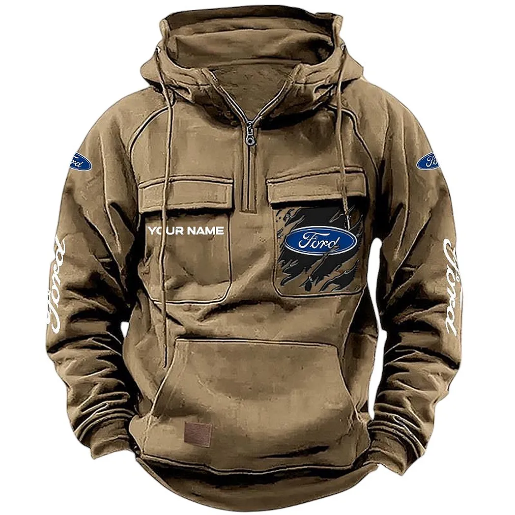Pickup Legend Tactical Quarter-Zip Hoodie, Auto Life Tactical Hoodie CAR164 - Khaki