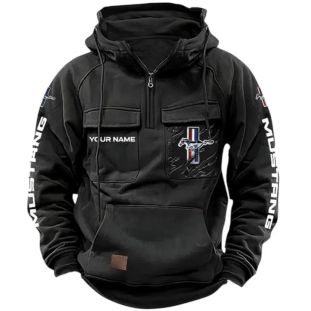 Fastback Coupe Tactical Quarter-Zip Hoodie, Garage-Tested Tactical Style CAR164 - Black