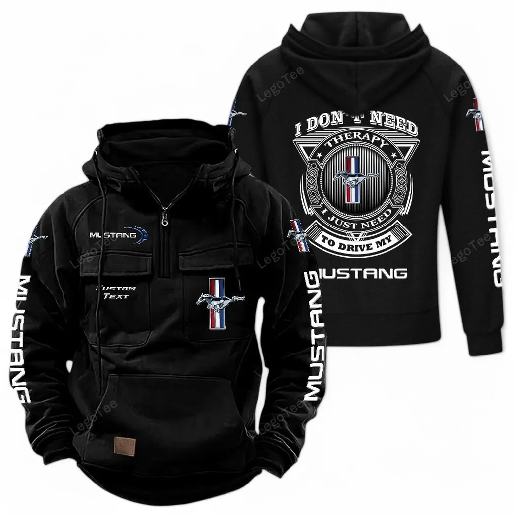Sports Car Tactical Quarter-Zip Hoodie, Garage Nights Hoodie CAR106 - Black