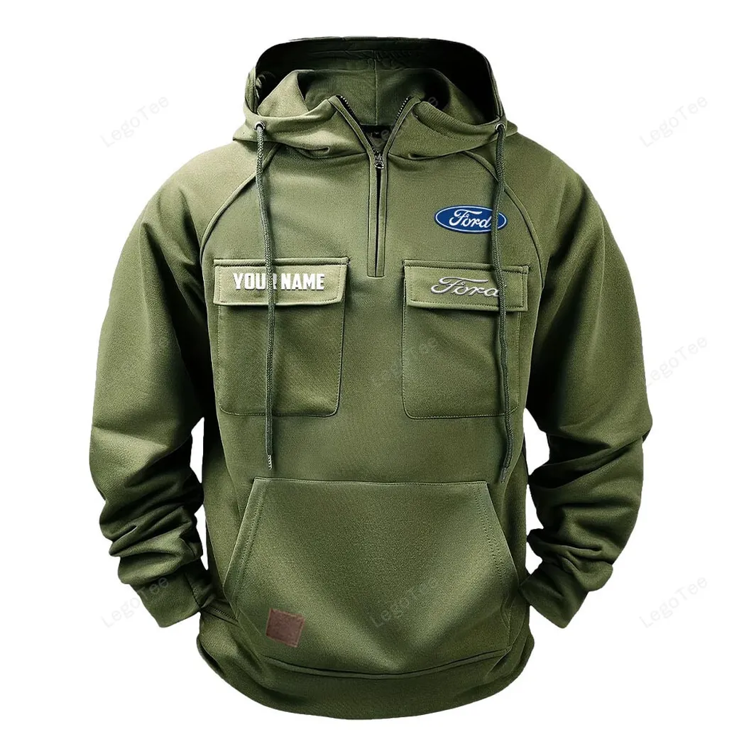 American Classic Tactical Quarter-Zip Hoodie, Road Tested Tactical Style CAR109 - Army Green