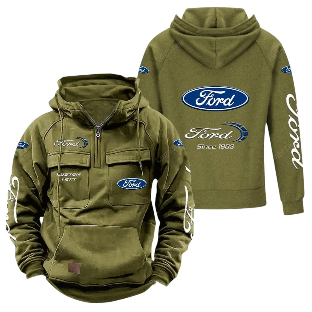 Pickup Legend Tactical Quarter-Zip Hoodie, Open-Road Adventure Hoodie CAR960 - Army Green