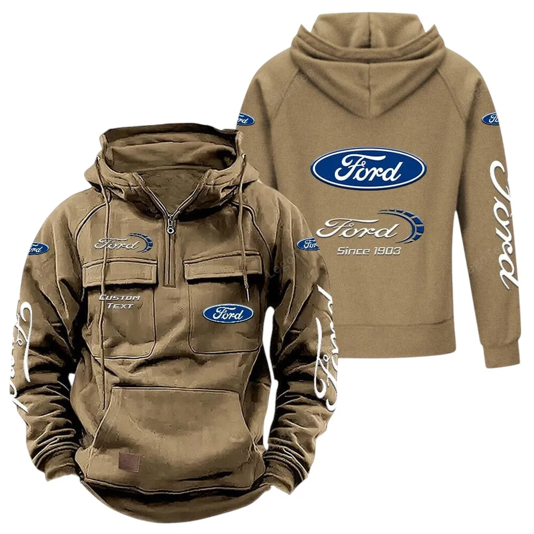 Pickup Legend Tactical Quarter-Zip Hoodie, Wrench & Ride Hoodie CAR960 - Khaki