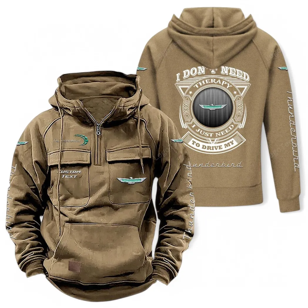 Iconic Road Cruiser Tactical Quarter-Zip Hoodie, Racing Spirit Tactical Hoodie CAR106 - Khaki