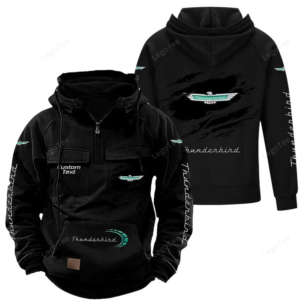 Classic American Auto Tactical Quarter-Zip Hoodie, Road Warrior Quarter-Zip CAR122 - Black