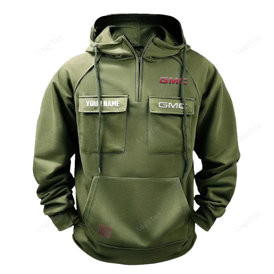 Off-Road Truck Tactical Quarter-Zip Hoodie, Garage-Tested Tactical Style CAR109 - Army Green