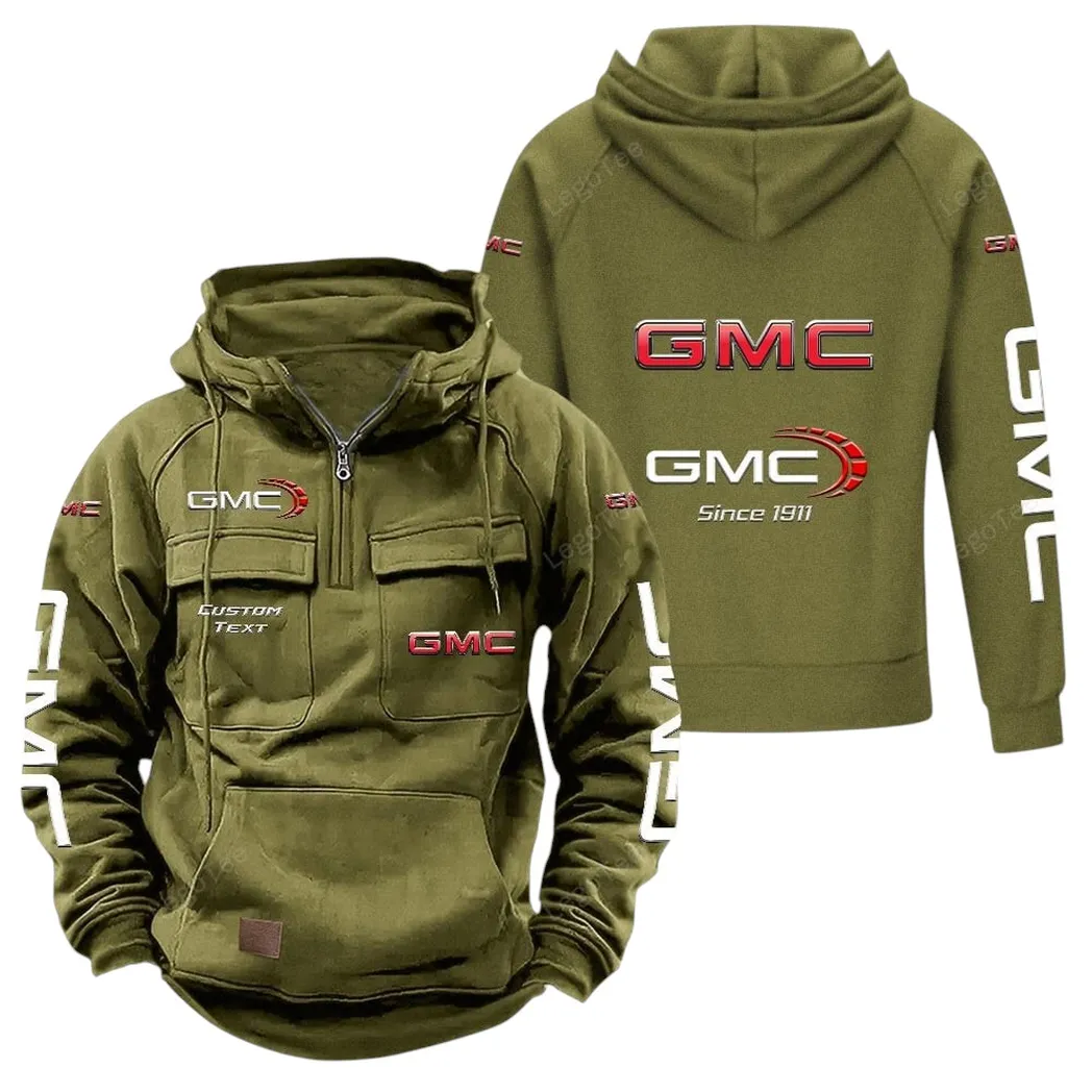 Professional Grade Truck Tactical Quarter-Zip Hoodie, Streetwear for Car Guys CAR960 - Army Green