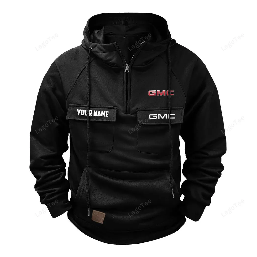 Heavy-Duty Pickup Tactical Quarter-Zip Hoodie, Utility Hoodie for Drivers CAR109 - Black
