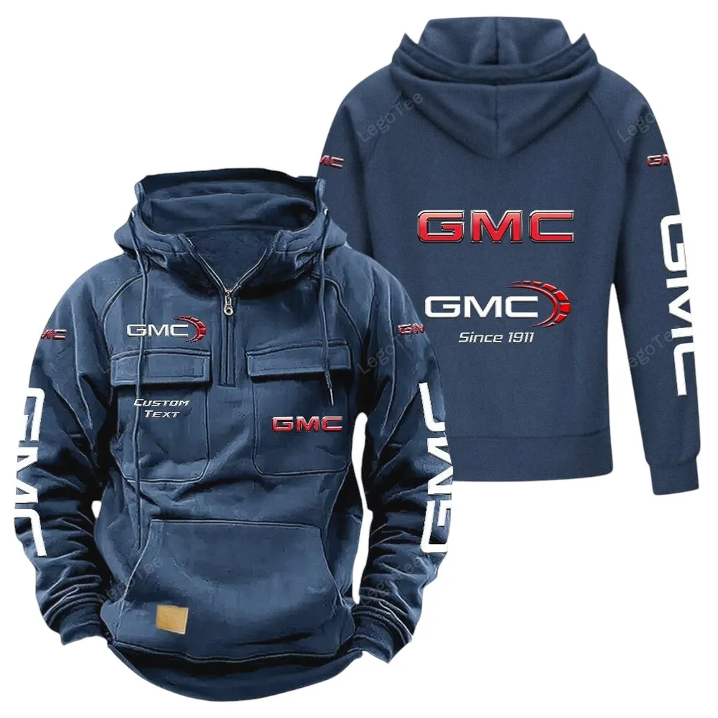 Cargo Vehicle Tactical Quarter-Zip Hoodie, Biker Lifestyle Hoodie CAR960 - Dark Blue