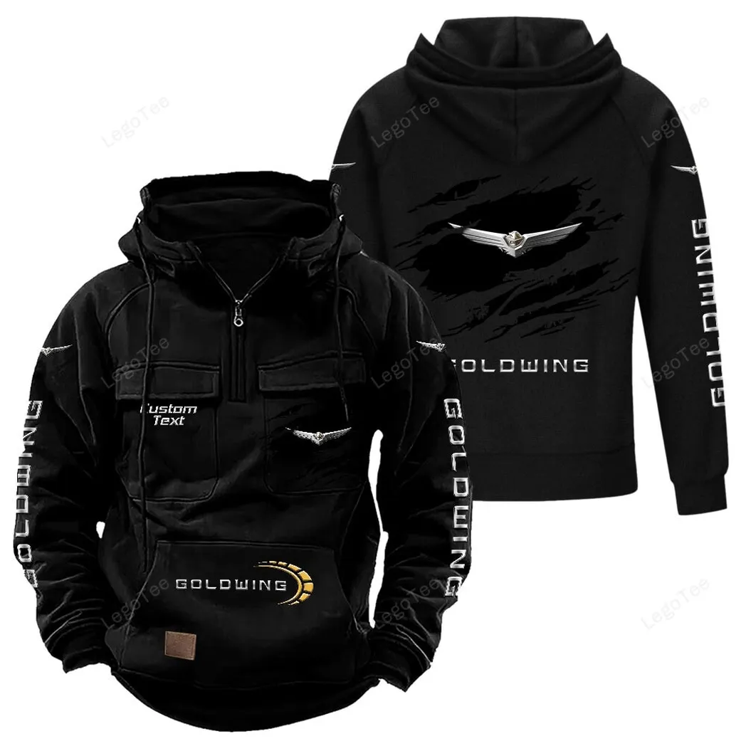 Endurance Road Bike Tactical Quarter-Zip Hoodie, Utility Hoodie for Drivers CAR122 - Black