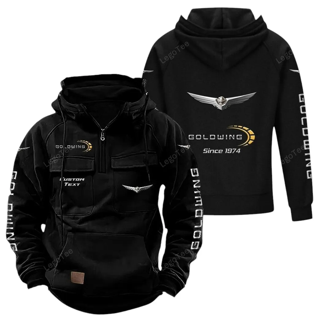 Luxury Touring Bike Tactical Quarter-Zip Hoodie, Car Culture Tactical Gear CAR960 - Black