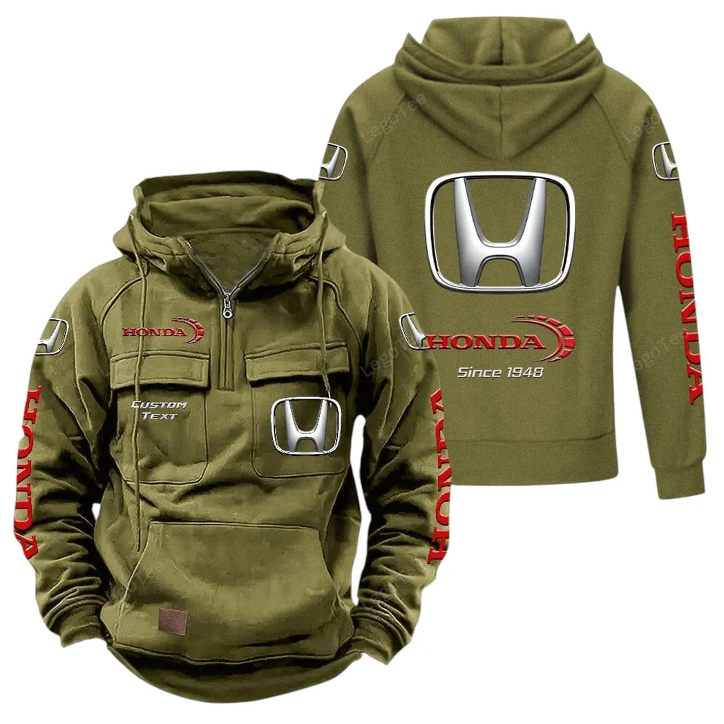 Family Car Tactical Quarter-Zip Hoodie, Bold Garage-Ready Hoodie CAR960 - Army Green
