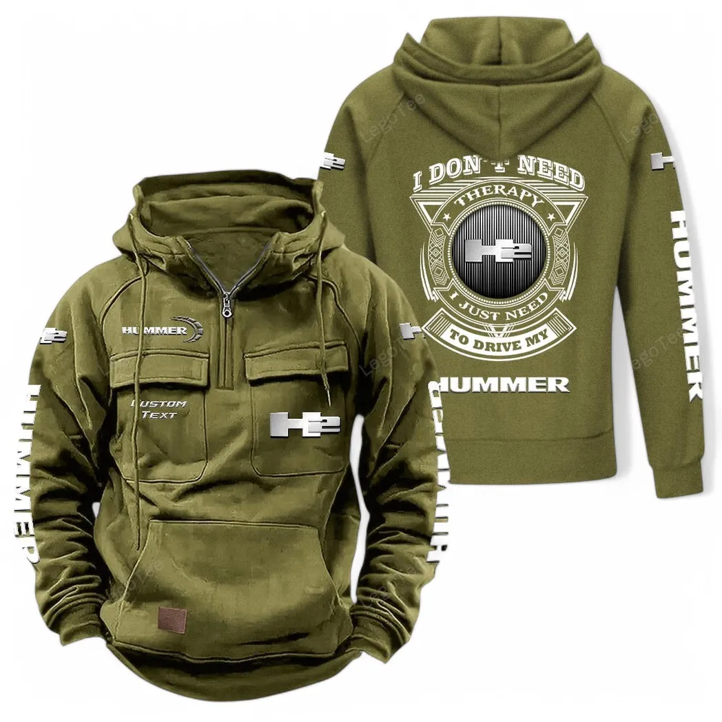 Heavy-Duty 4x4 Tactical Quarter-Zip Hoodie, Gearhead Tactical Streetwear CAR106 - Army Green