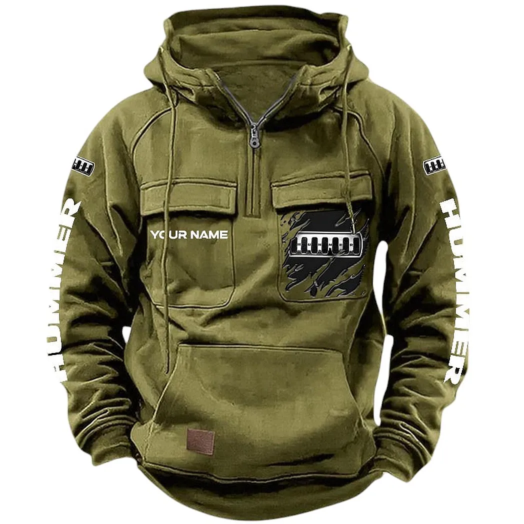 Adventure 4x4 Tactical Quarter-Zip Hoodie, Open-Road Adventure Hoodie CAR164 - Army Green