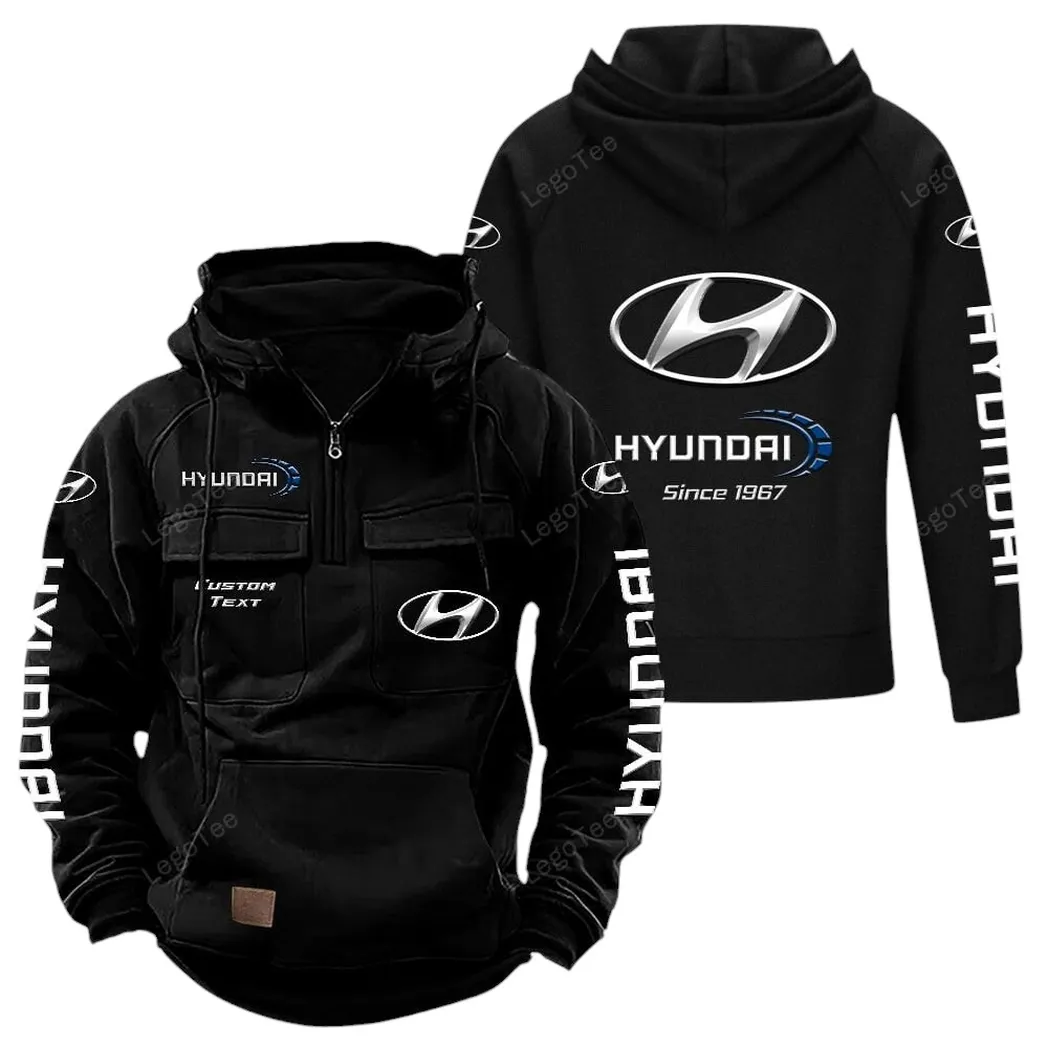 Family Car Tactical Quarter-Zip Hoodie, Rugged Performance Quarter-Zip CAR960 - Black