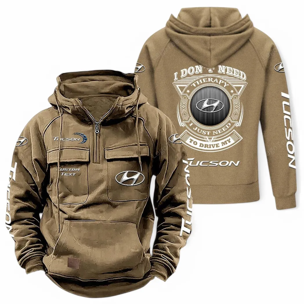 City SUV Tactical Quarter-Zip Hoodie, Utility Hoodie for Drivers CAR106 - Khaki