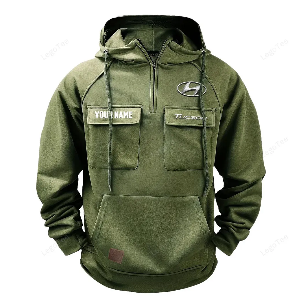 Road-Ready Crossover Tactical Quarter-Zip Hoodie, Rugged Performance Quarter-Zip CAR109 - Army Green