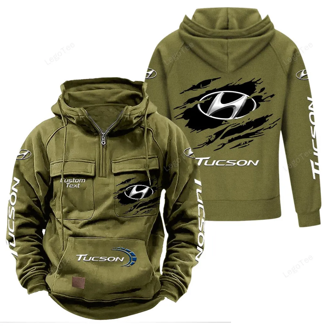 Road-Ready Crossover Tactical Quarter-Zip Hoodie, Built Tough for Riders CAR122 - Army Green