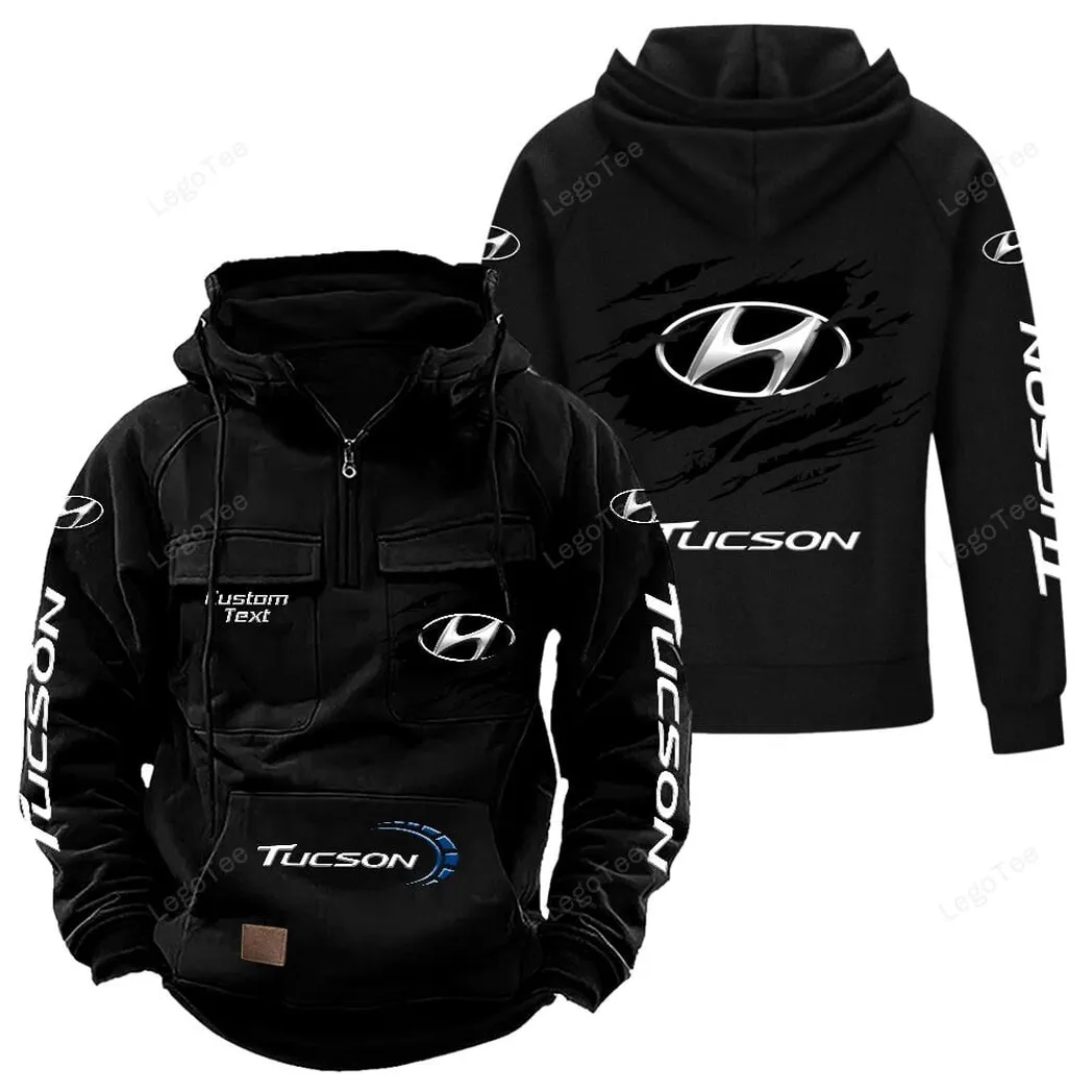 Versatile Utility Vehicle Tactical Quarter-Zip Hoodie, Auto Life Tactical Hoodie CAR122 - Black