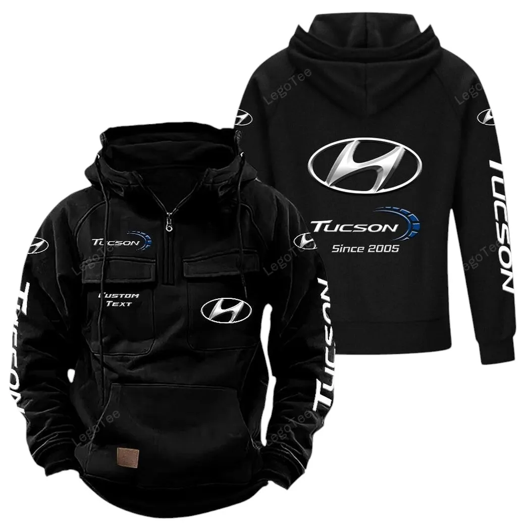 City SUV Tactical Quarter-Zip Hoodie, Gearhead Tactical Streetwear CAR960 - Black