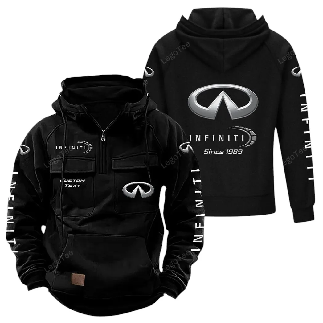 Premium Sedan Tactical Quarter-Zip Hoodie, Garage Nights Hoodie CAR960 - Black