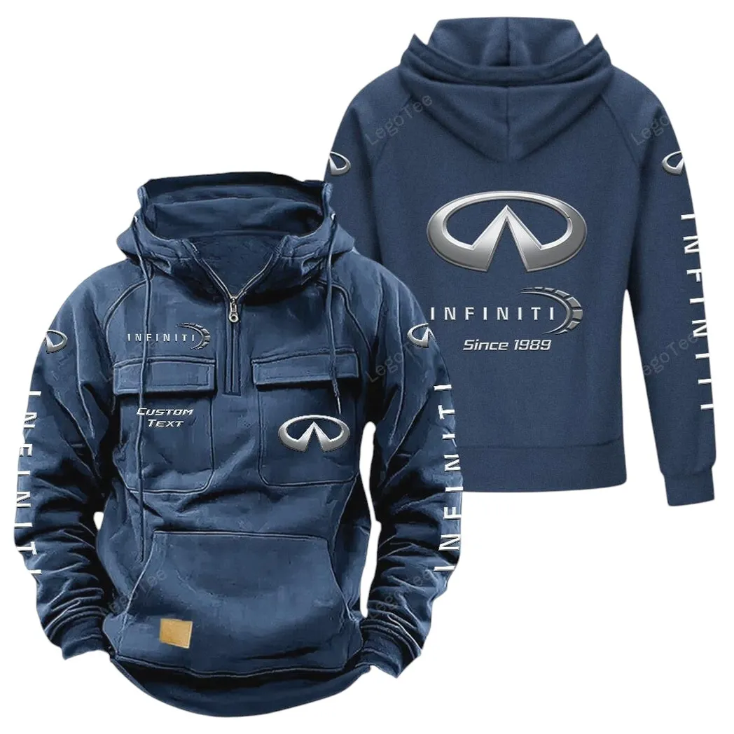 Executive Car Tactical Quarter-Zip Hoodie, Bold Garage-Ready Hoodie CAR960 - Dark Blue