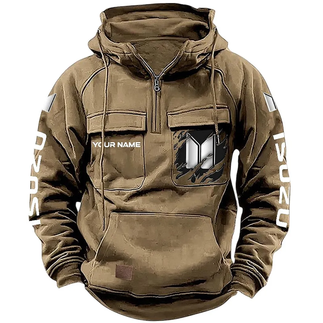 Long-Haul Vehicle Tactical Quarter-Zip Hoodie, Open-Road Adventure Hoodie CAR164 - Khaki