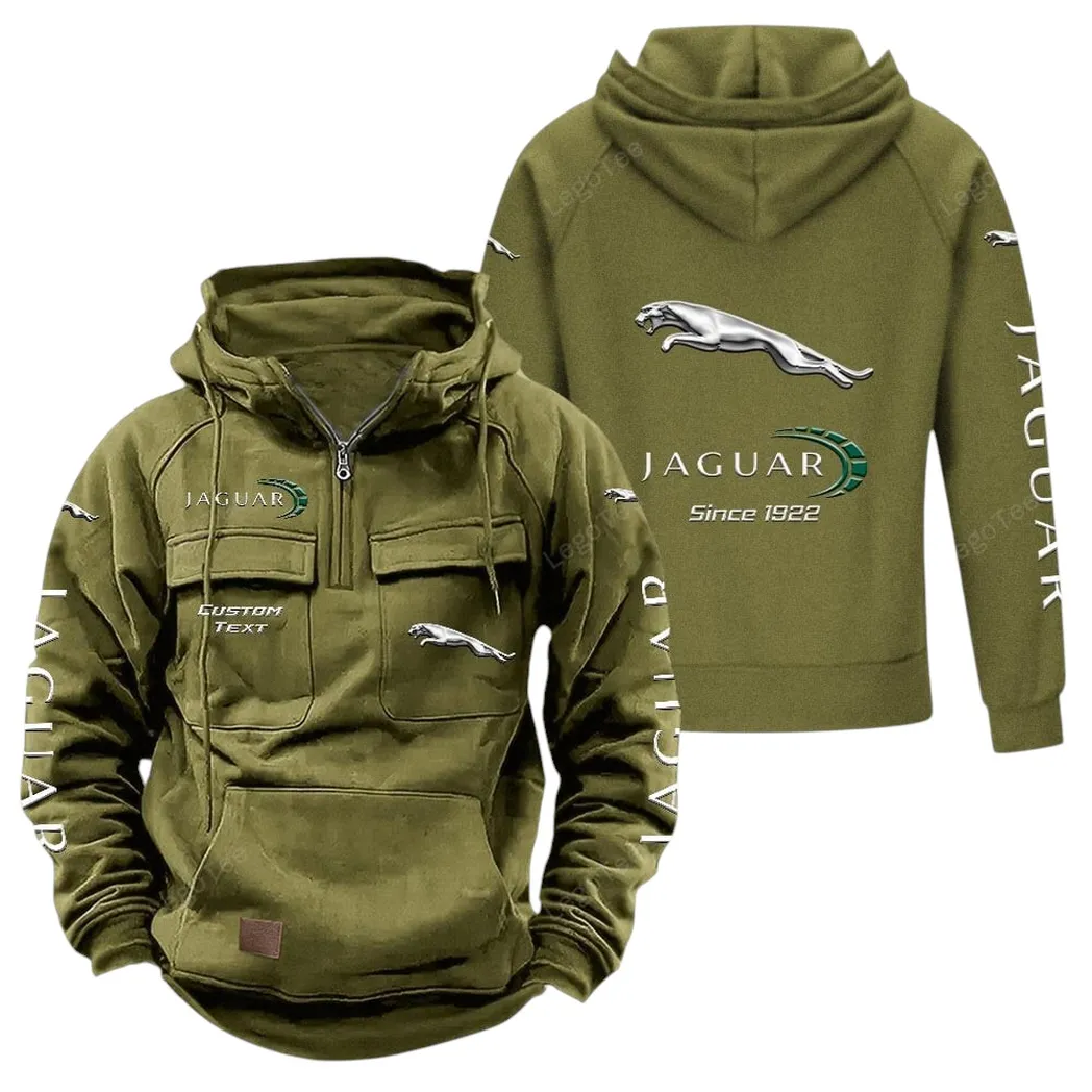 Convertible Off-Road Ride Tactical Quarter-Zip Hoodie, Motorcycle Spirit Hoodie CAR960 - Army Green