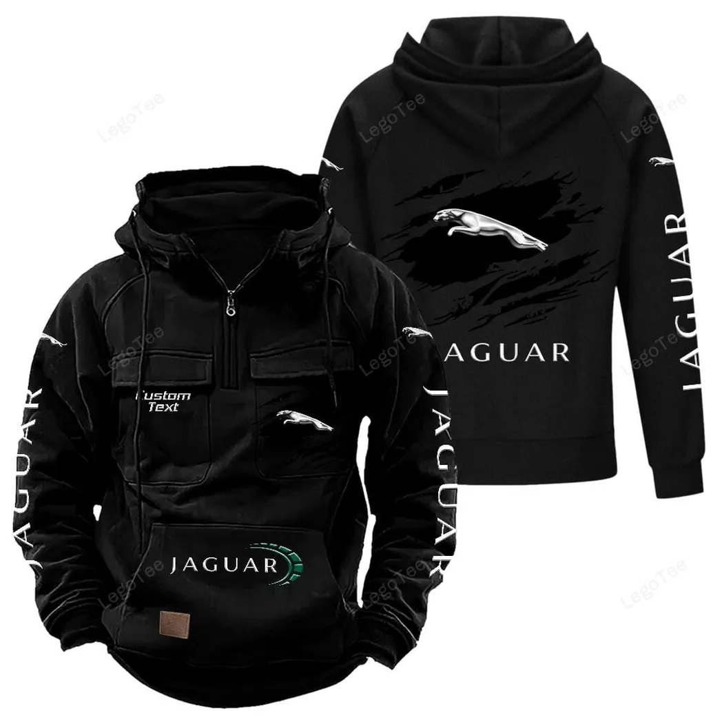 Rugged Terrain Auto Tactical Quarter-Zip Hoodie, Gearhead Tactical Streetwear CAR122 - Black