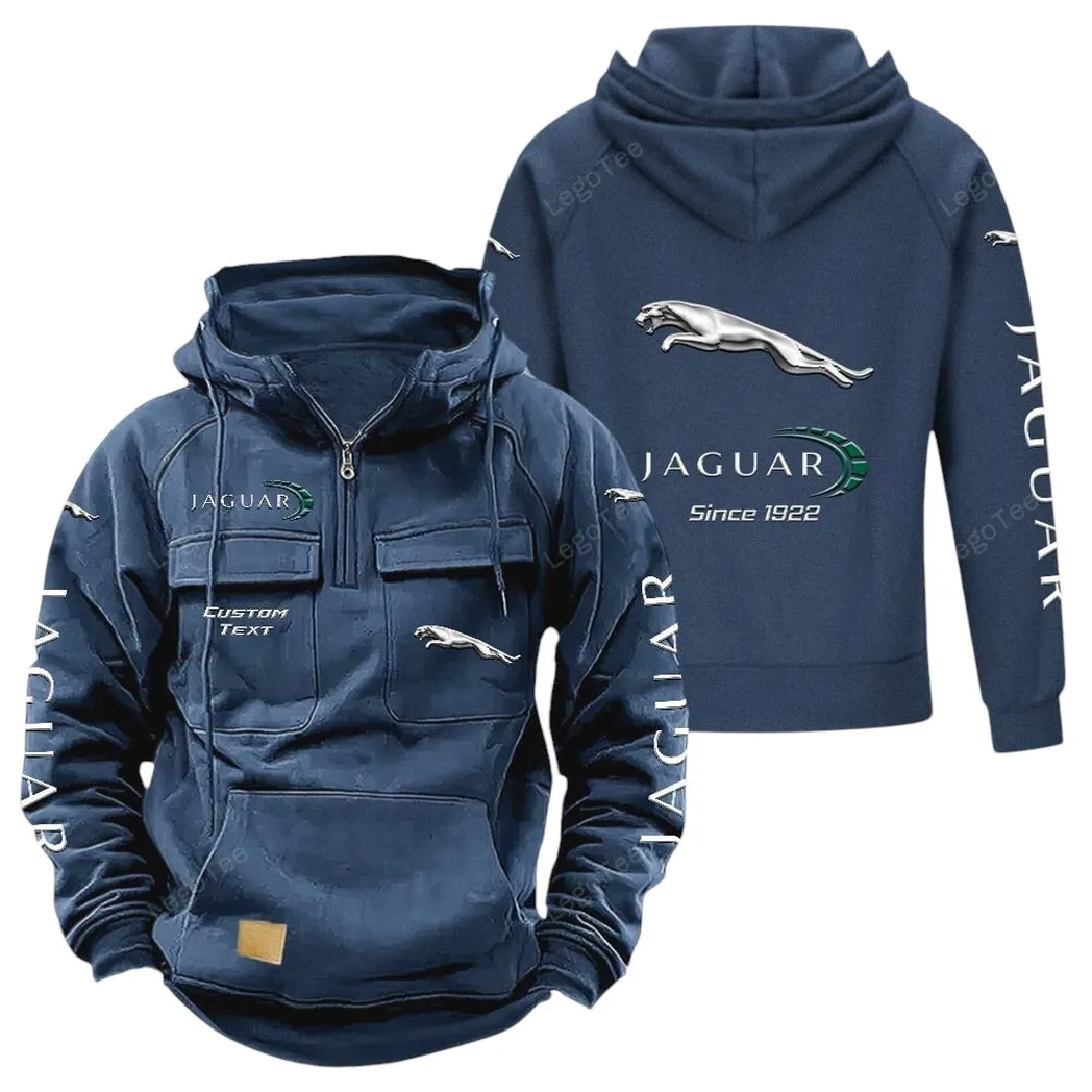 Rugged Outdoor Auto Tactical Quarter-Zip Hoodie, Gearhead Tactical Streetwear CAR960 - Dark Blue