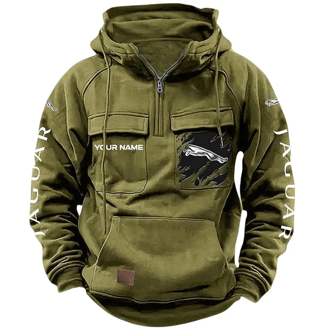Performance Car Tactical Quarter-Zip Hoodie, Rugged Garage Tactical Hoodie CAR164 - Army Green