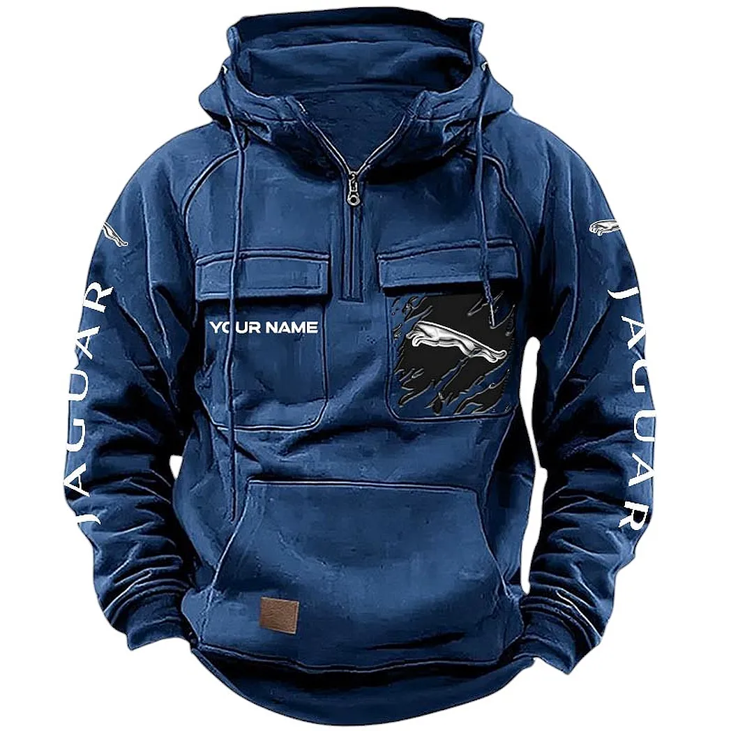 Elegant Road Car Tactical Quarter-Zip Hoodie, Built Tough for Riders CAR164 - Dark Blue