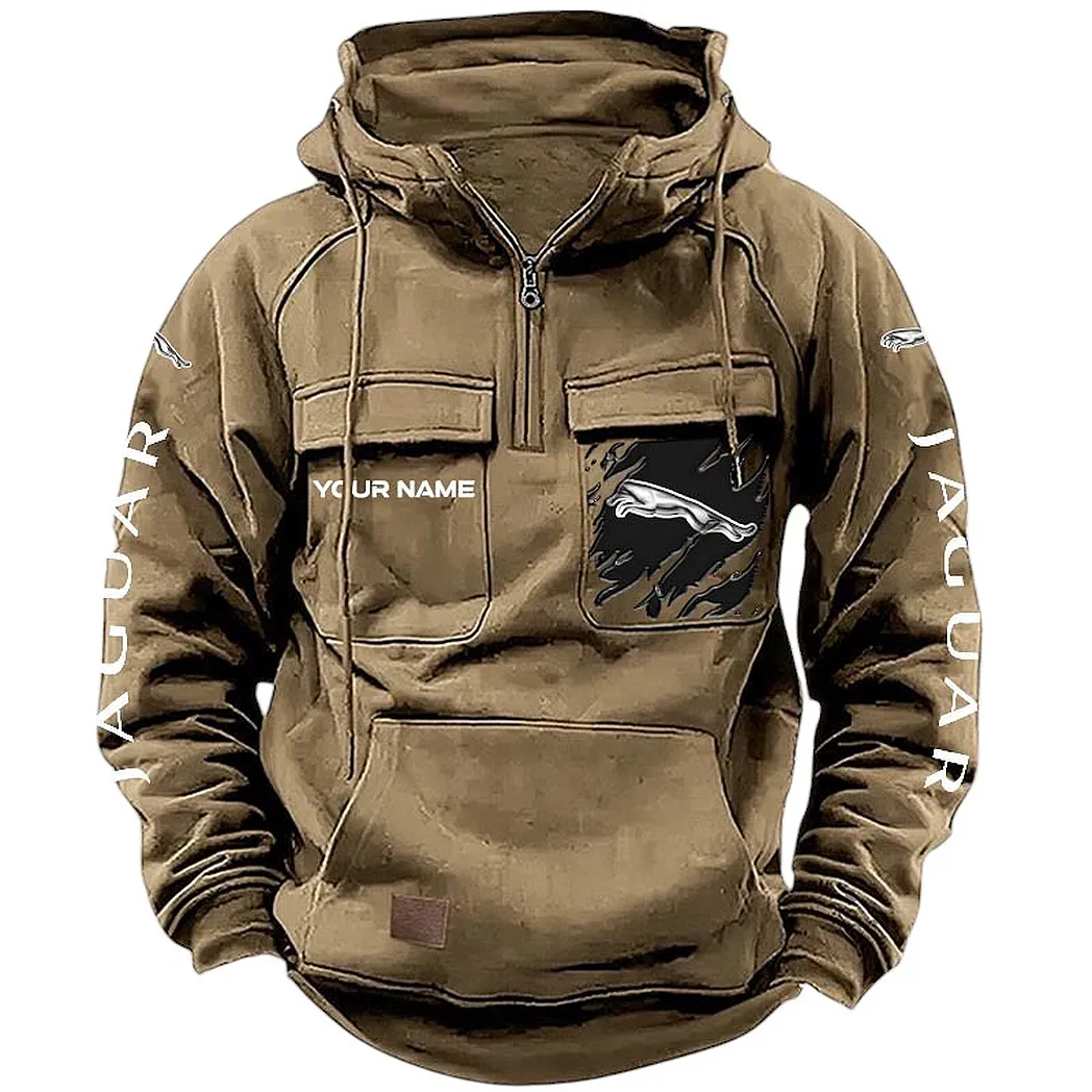 Prestige Automobile Tactical Quarter-Zip Hoodie, Rugged Performance Quarter-Zip CAR164 - Khaki