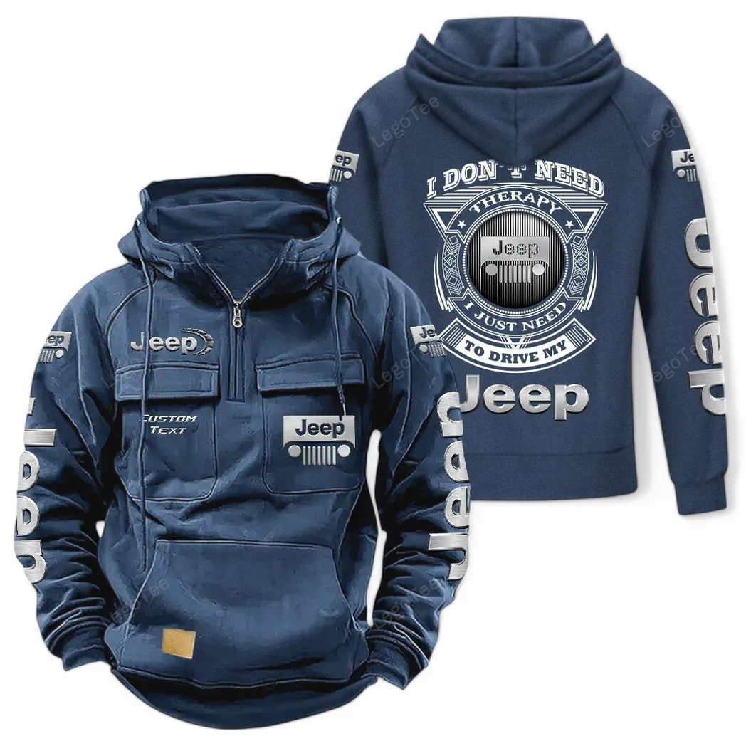 Outdoor Adventure Vehicle Tactical Quarter-Zip Hoodie, Racing Spirit Tactical Hoodie CAR106 - Dark Blue