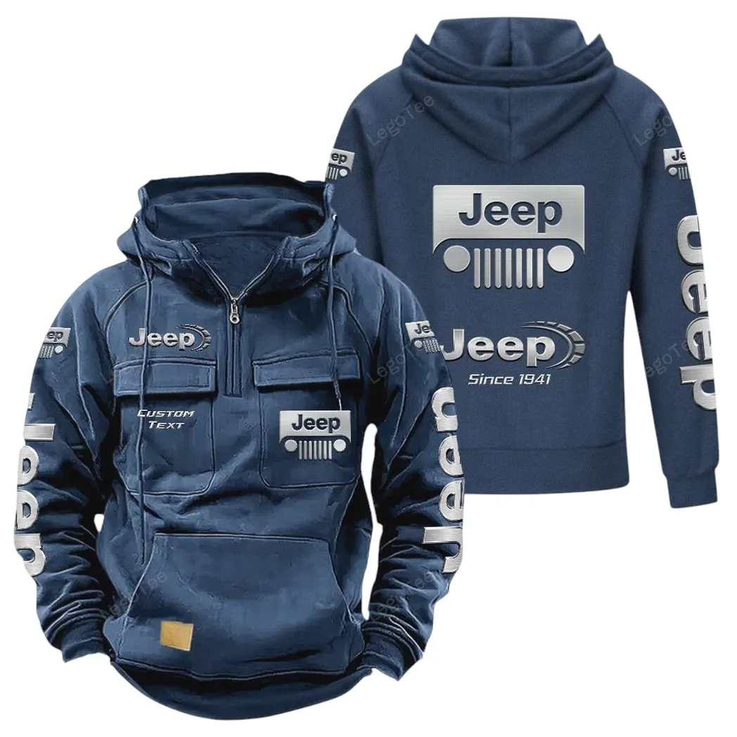 All-Terrain Utility Ride Tactical Quarter-Zip Hoodie, Garage Nights Hoodie CAR960 - Dark Blue