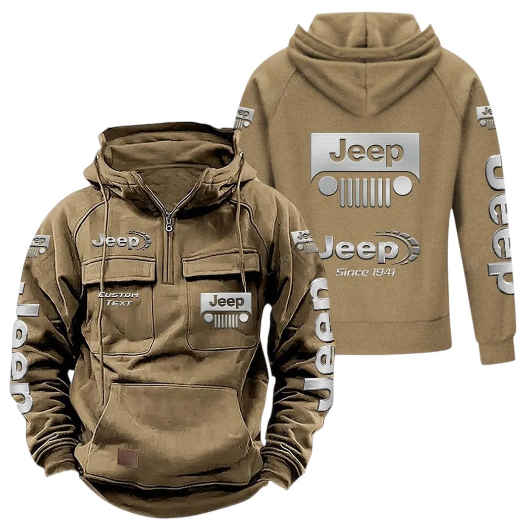 Rugged Terrain Auto Brand Tactical Quarter-Zip Hoodie, Driver's Quarter-Zip Essential CAR960 - Khaki