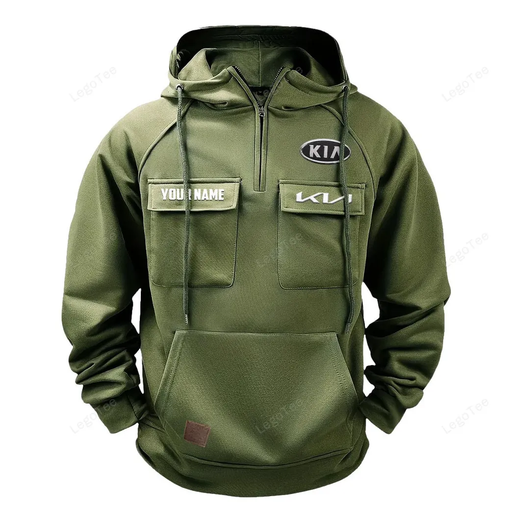 Family Sedan Tactical Quarter-Zip Hoodie, Road-Ready Quarter-Zip Gear CAR109 - Army Green