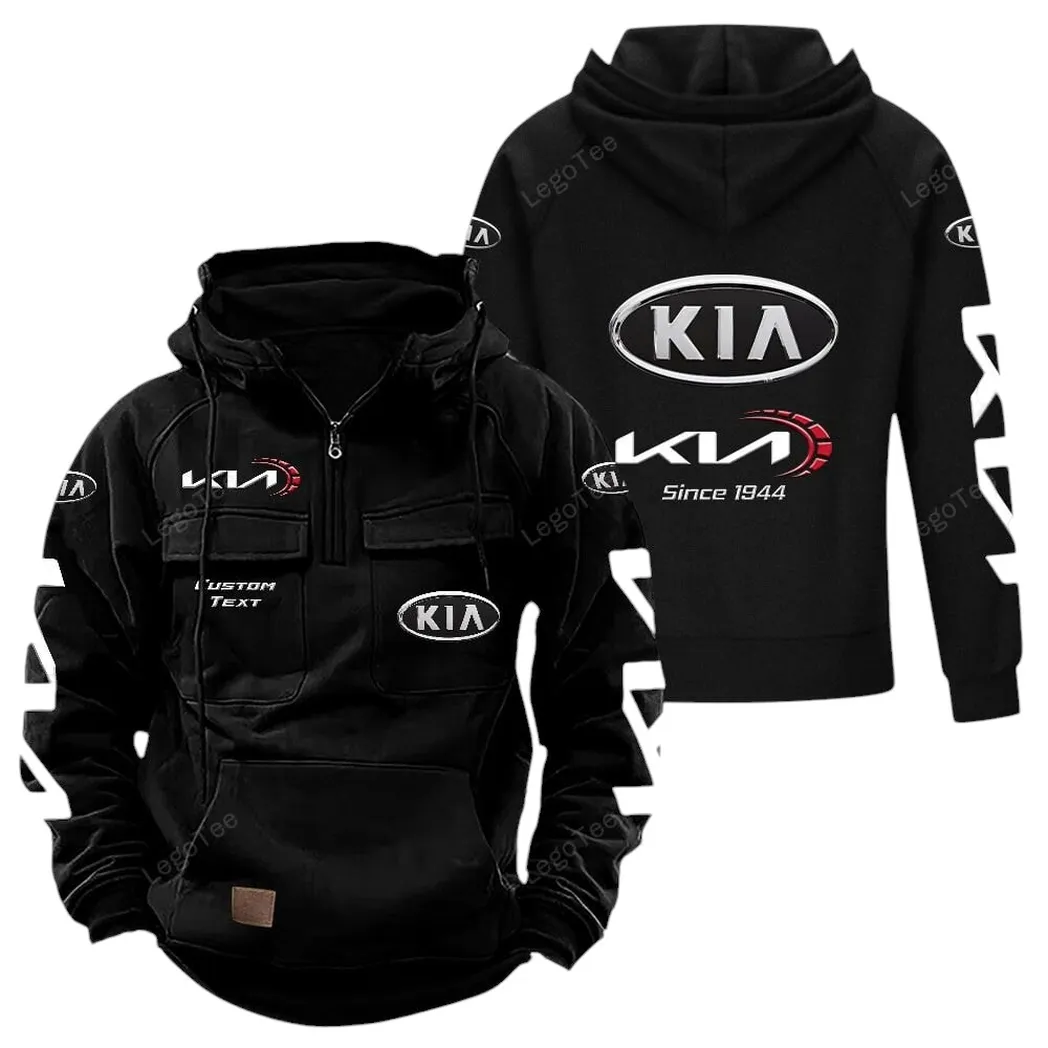 Small City Car Tactical Quarter-Zip Hoodie, Rugged Performance Quarter-Zip CAR960 - Black