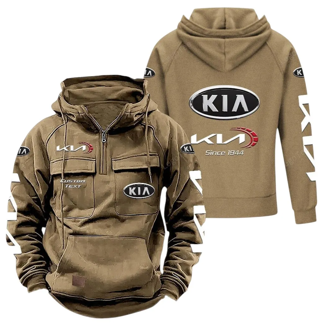 Practical Crossover Tactical Quarter-Zip Hoodie, Built Tough for Riders CAR960 - Khaki