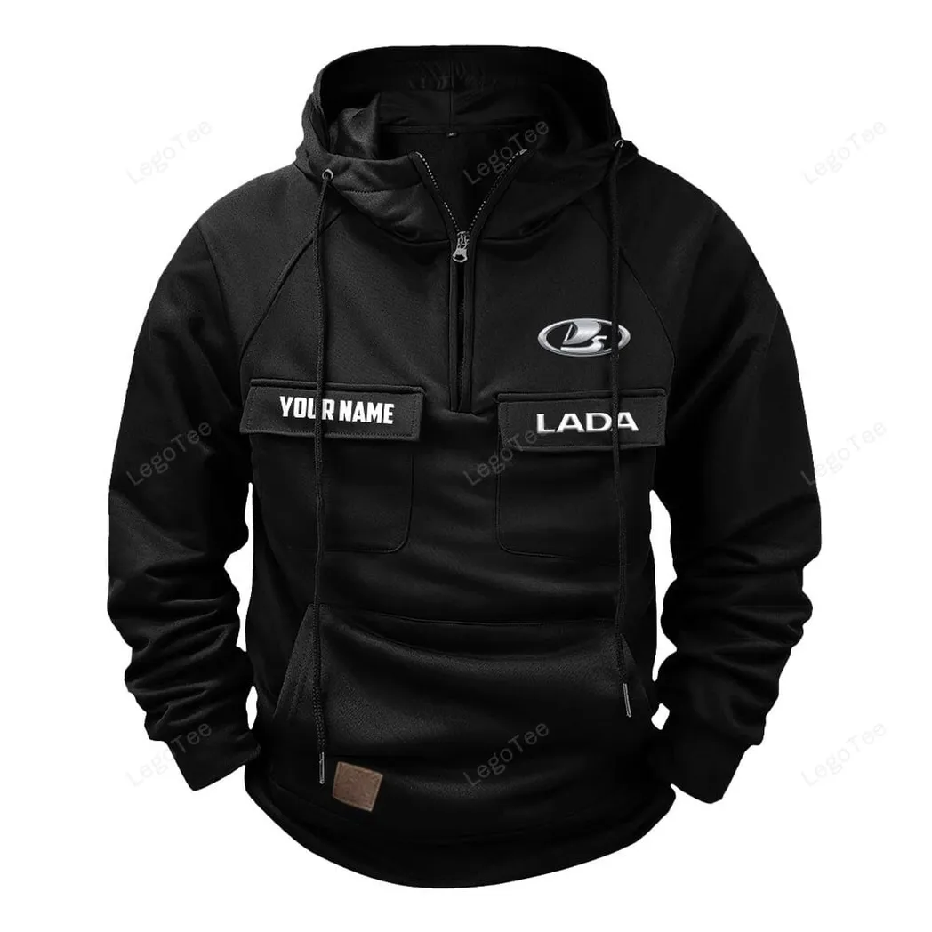 Urban Vehicle Tactical Quarter-Zip Hoodie, Open-Road Adventure Hoodie CAR109 - Black