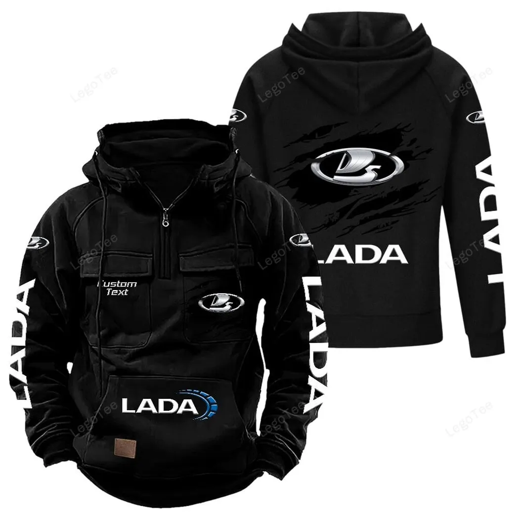 Compact Car Tactical Quarter-Zip Hoodie, Road-Ready Quarter-Zip Gear CAR122 - Black