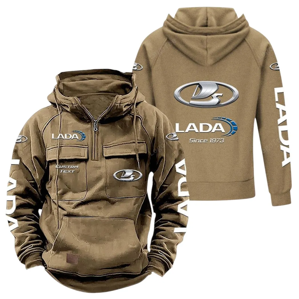 Urban Vehicle Tactical Quarter-Zip Hoodie, Bold Garage-Ready Hoodie CAR960 - Khaki